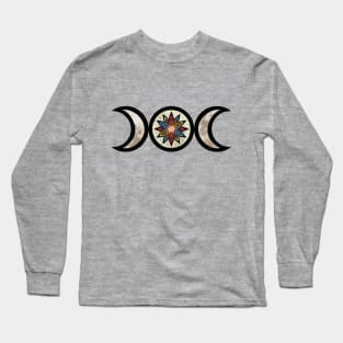 Triple Moon Symbol Long Sleeve T-Shirt